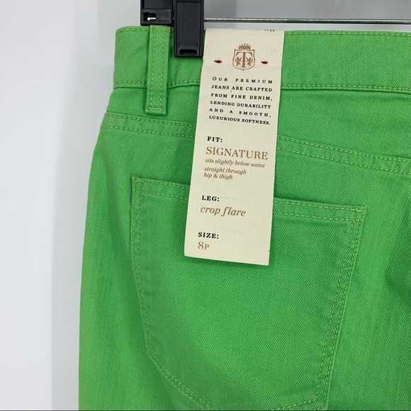Talbots Capri Pant Signature Flare Crop Green Jean - Picture 10 of 12